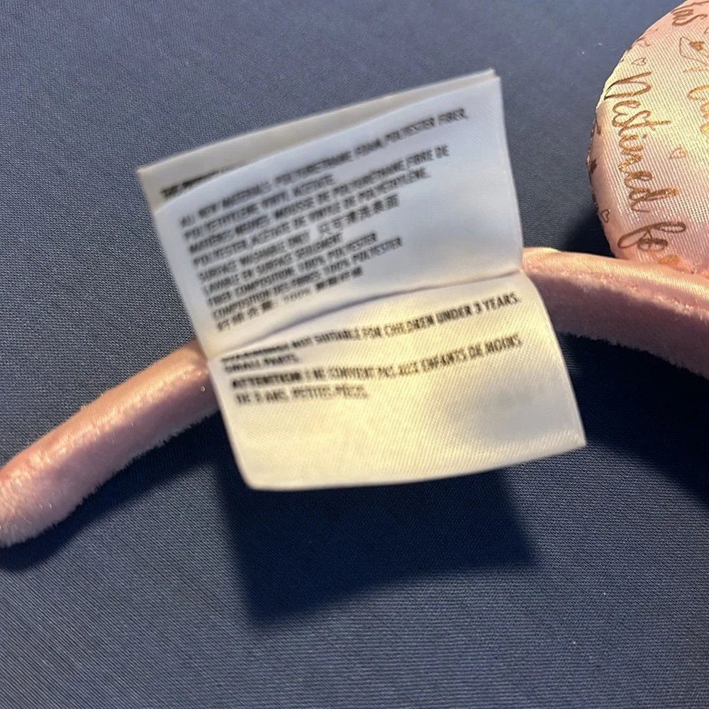 Pink satin Authentic Disney princess mouse ears with gold crown - Picture 9 of 9